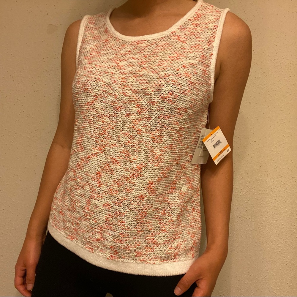 Kasper Orange Tank Sweater Top NWT